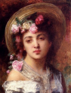 フラワーガールの少女の肖像画 アレクセイ・ハラモフ Oil Paintings